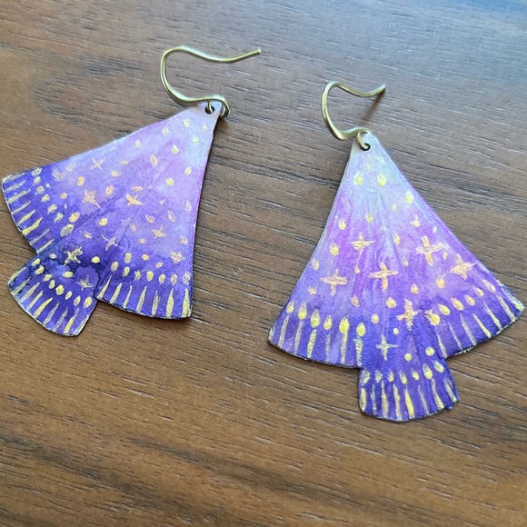 Handmade hand painted earrings - Picture 7 of 8